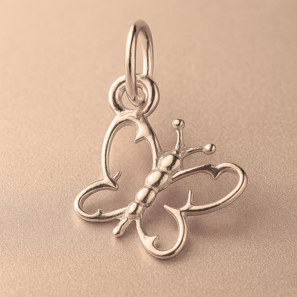 9ct Rose Gold - Openwork Butterfly Charm