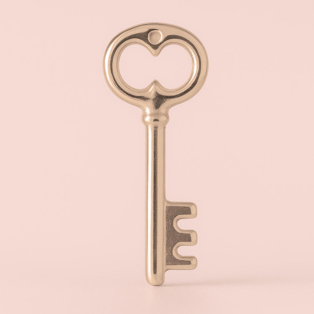 9ct Rose Gold - Vintage Castle Key Charm