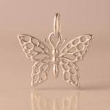 18ct Rose Gold - Lacewing Butterfly Charm