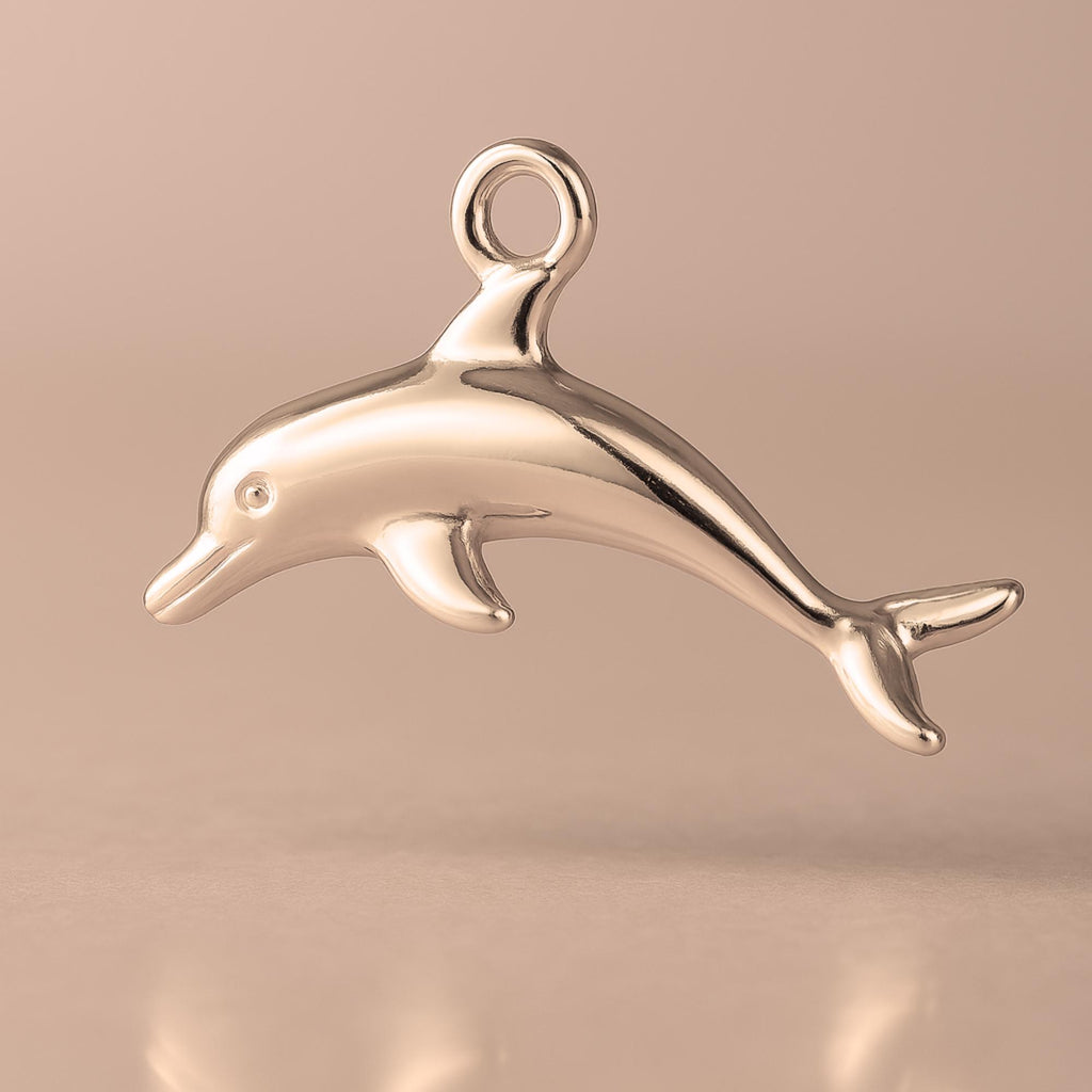 9ct Rose Gold - Gliding Dolphin Charm