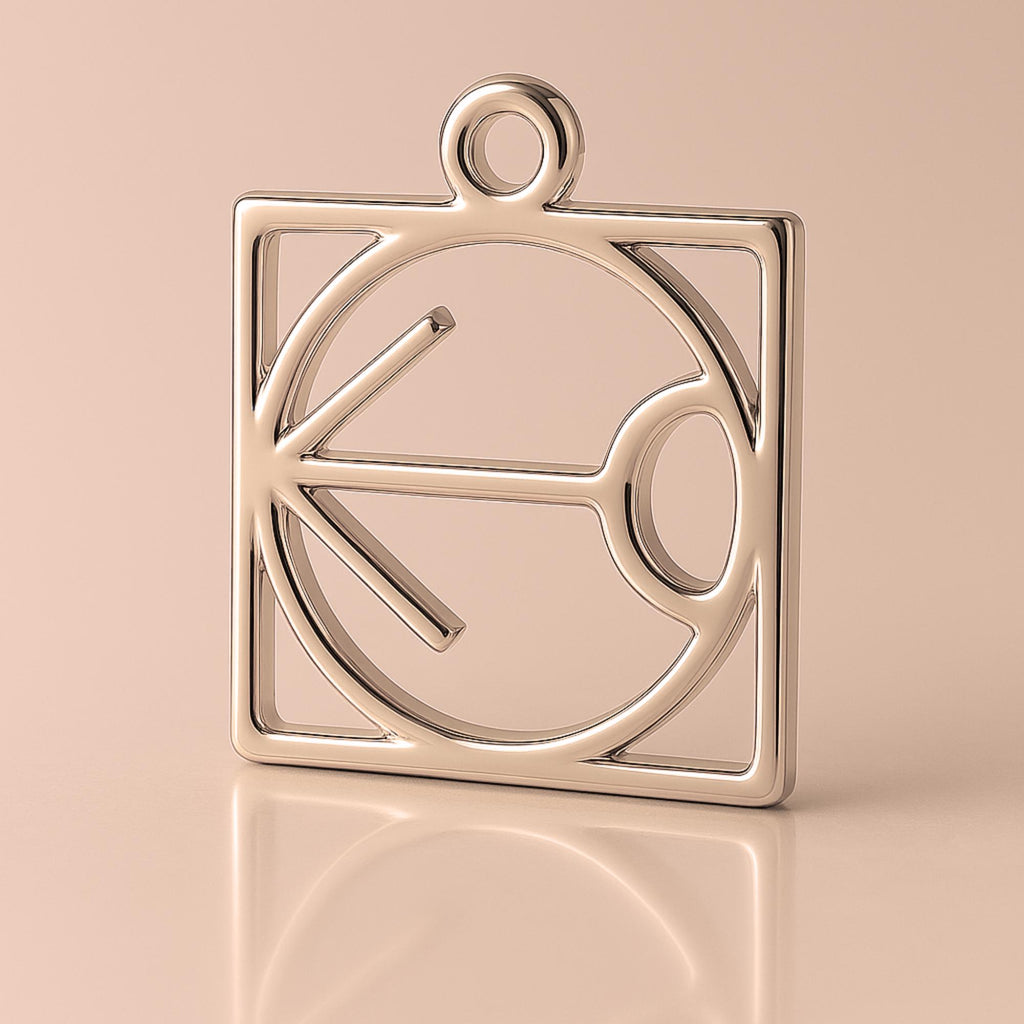 18ct Rose Gold - Sagittarius Zodiac Square Charm