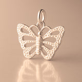 18ct Rose Gold - Speckled Monarch Butterfly Charm
