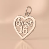 18ct Rose Gold - Sweet 16 Openwork Heart Charm