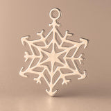 9ct Rose Gold - Starburst Snowflake Charm