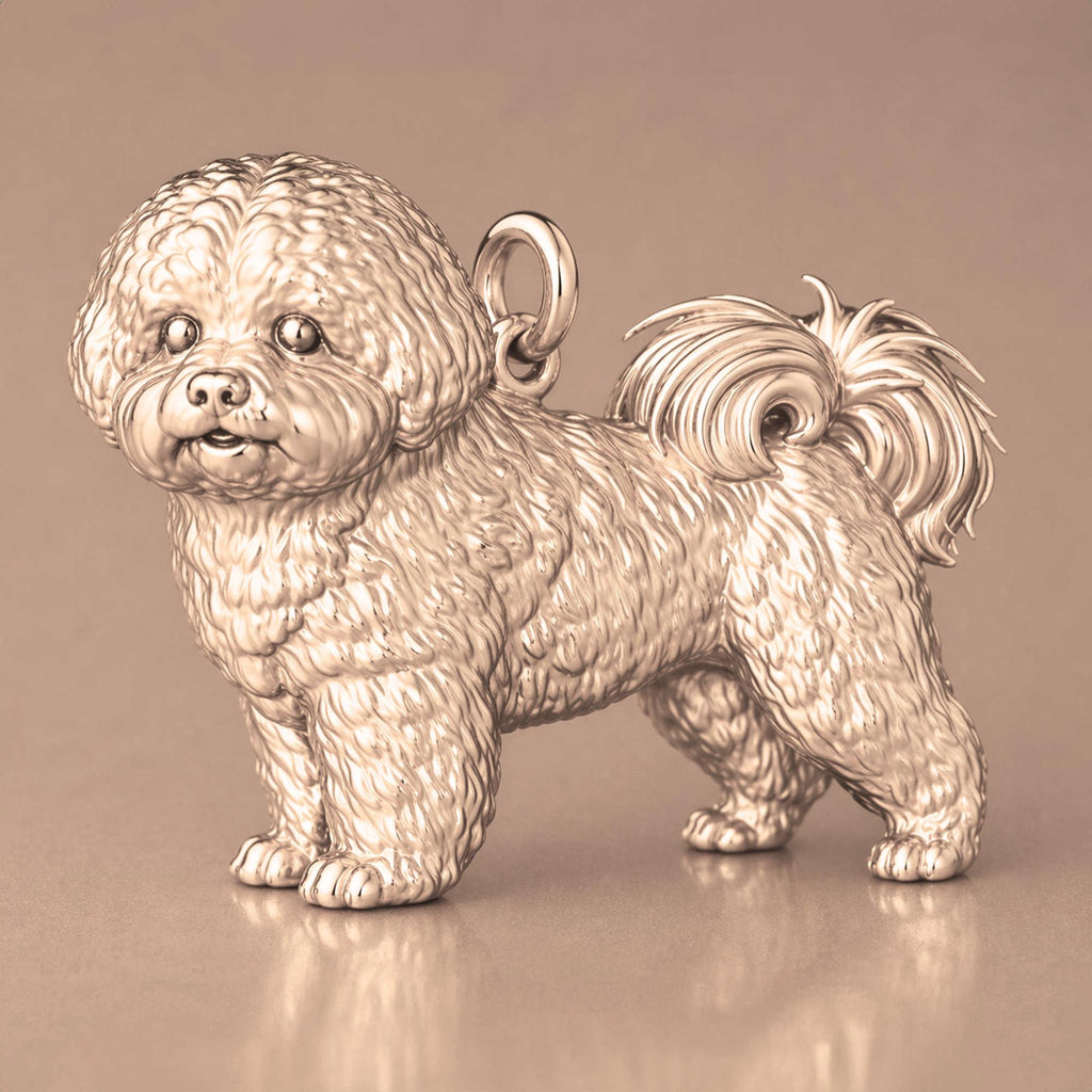 9ct Rose Gold - Bichon Frise Dog Charm