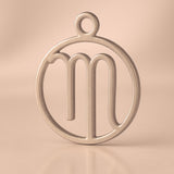 9ct Rose Gold - Virgo Zodiac Round Charm