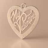 9ct Rose Gold - My Valentine Fluted Heart Charm