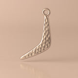 9ct Rose Gold - Textured Boomerang Charm