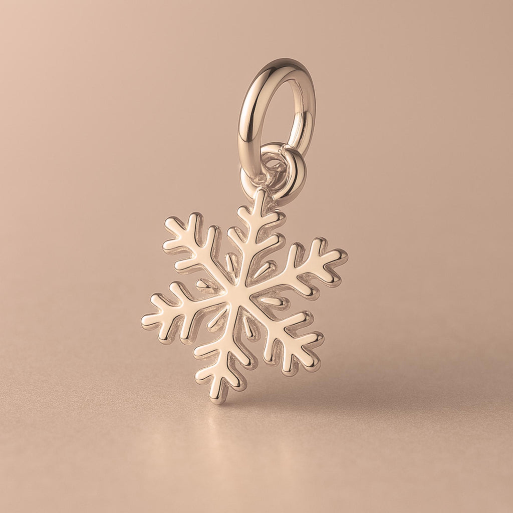 9ct Rose Gold - Delicate Snowflake Charm