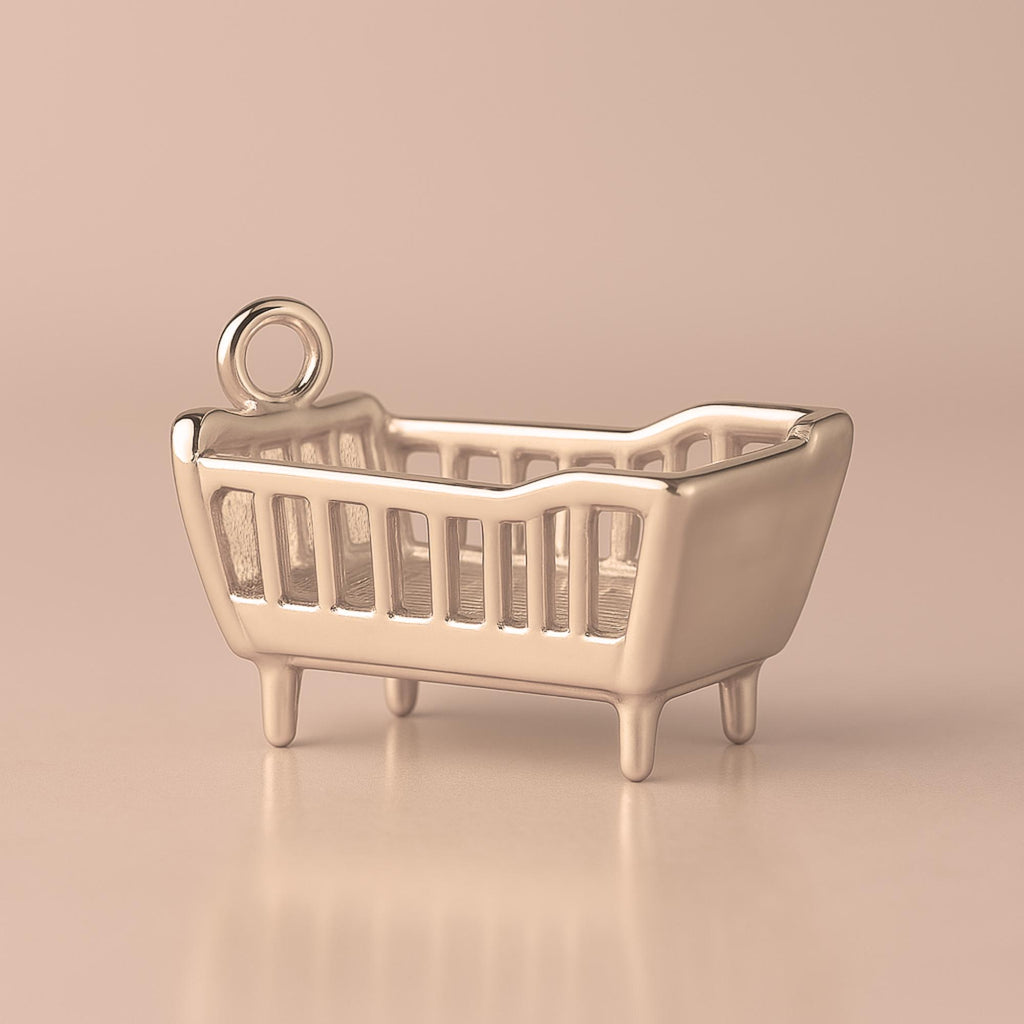 9ct Rose Gold - Classic Baby Cot Charm