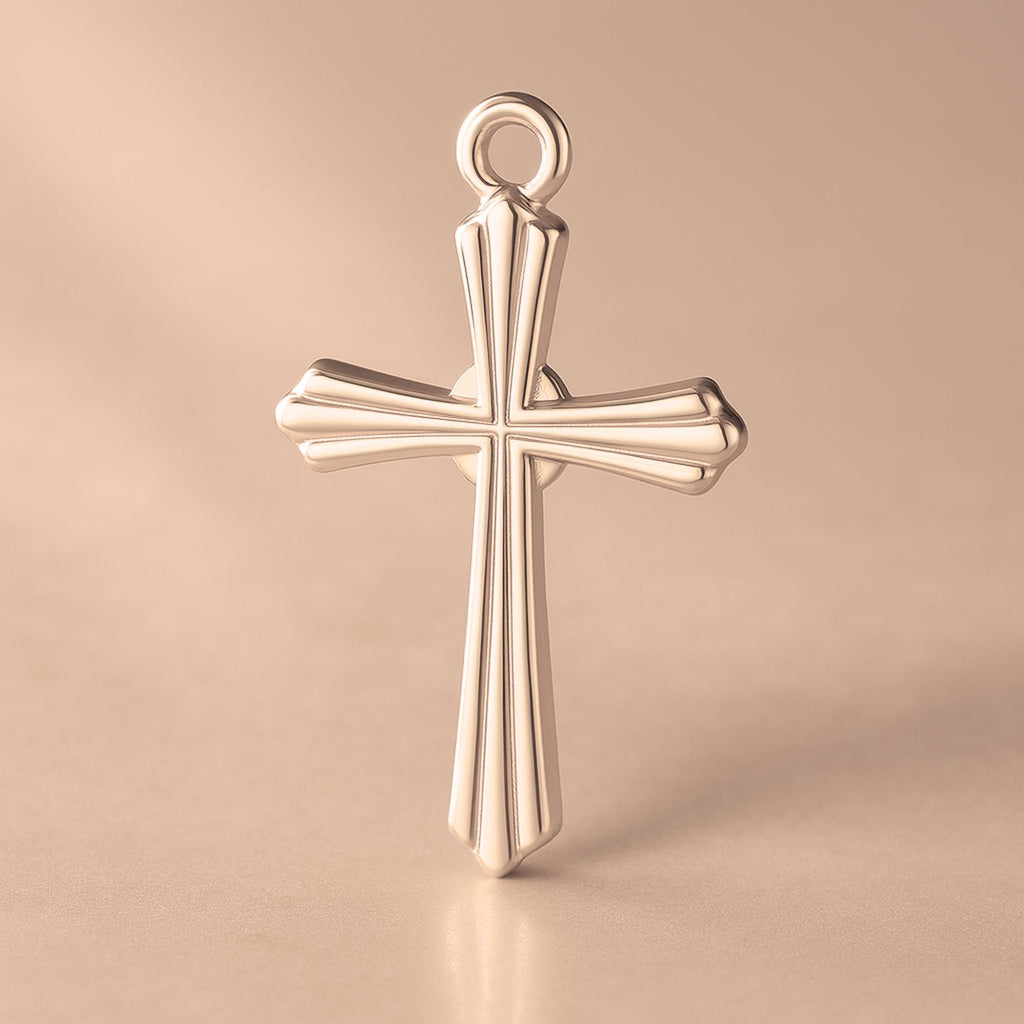 9ct Rose Gold - Tapered Crucifix Charm