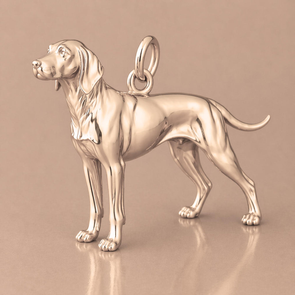 18ct Rose Gold - Vizsla Dog Charm