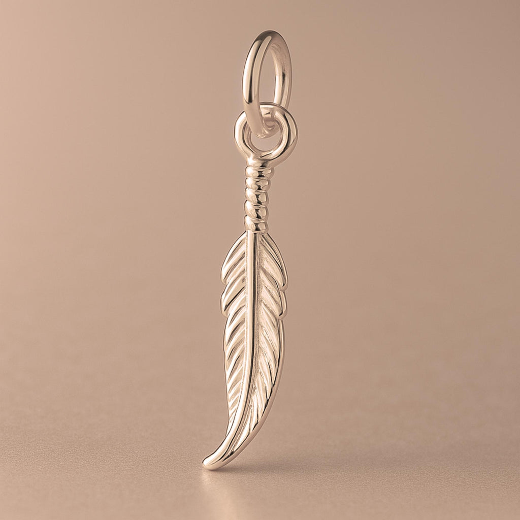9ct Rose Gold - Delicate Feather Charm