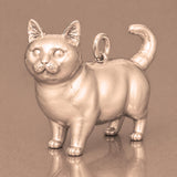9ct Rose Gold - Munchkin Cat Charm