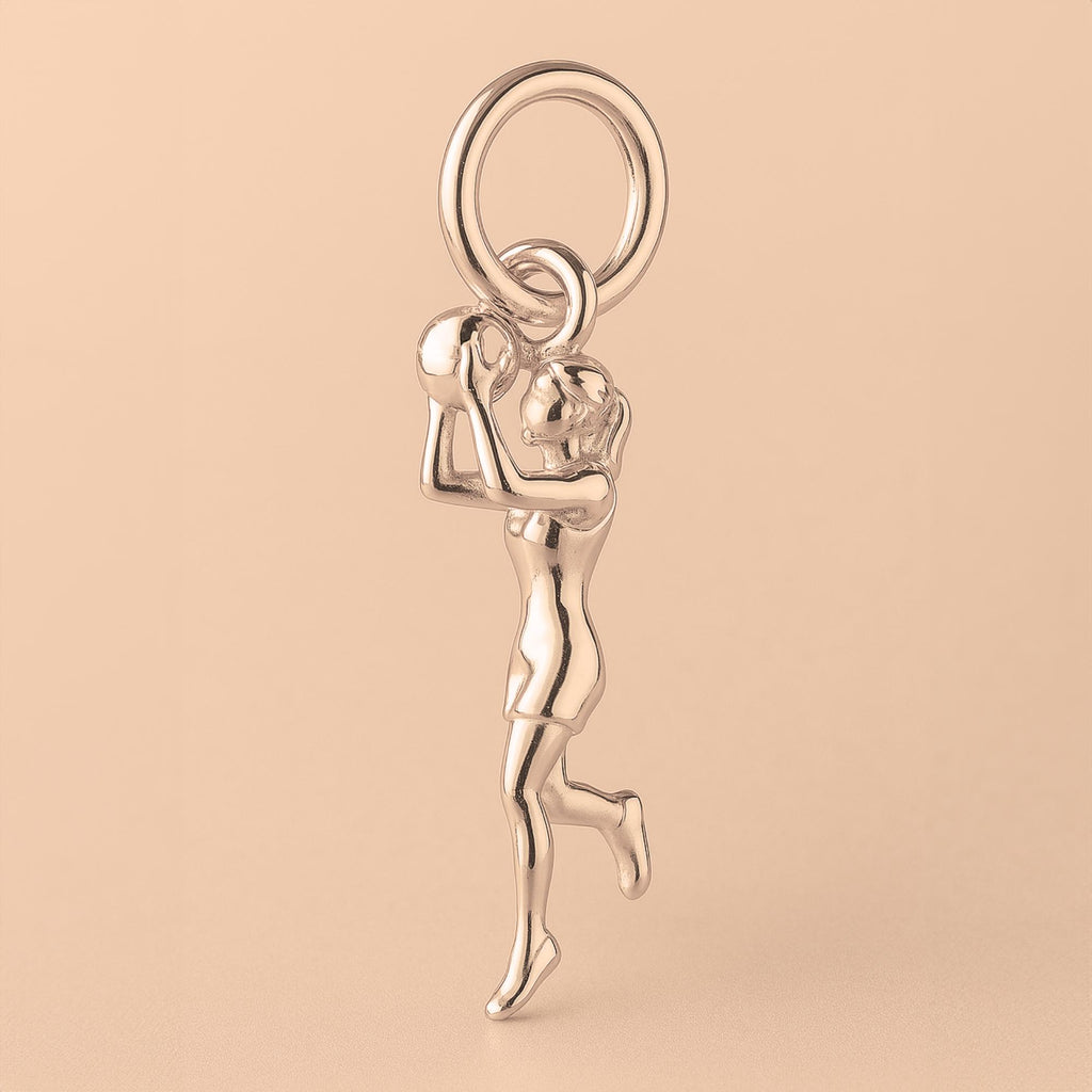 9ct Rose Gold - Netball Girl Charm