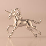 9ct Rose Gold - Leaping Unicorn Charm