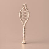 18ct Rose Gold - Open Weave Tennis Racket Charm