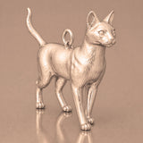 9ct Rose Gold - Havana Brown Cat Charm