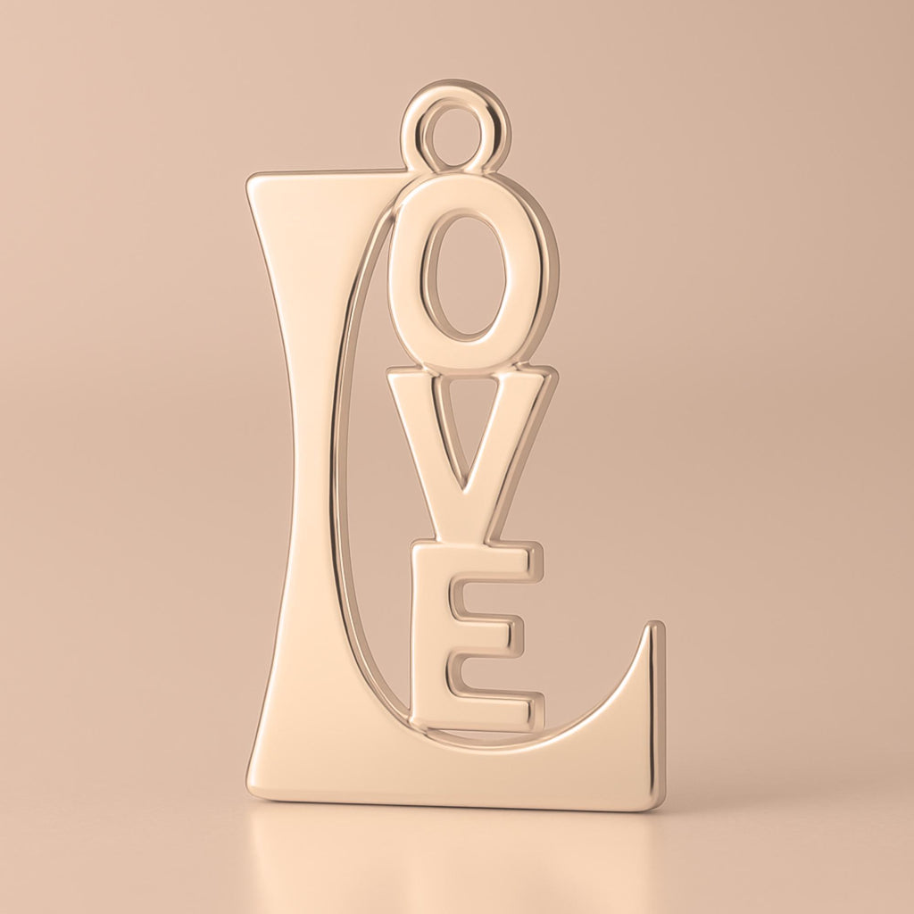 9ct Rose Gold - Love Monogram Charm