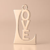 9ct Rose Gold - Love Monogram Charm