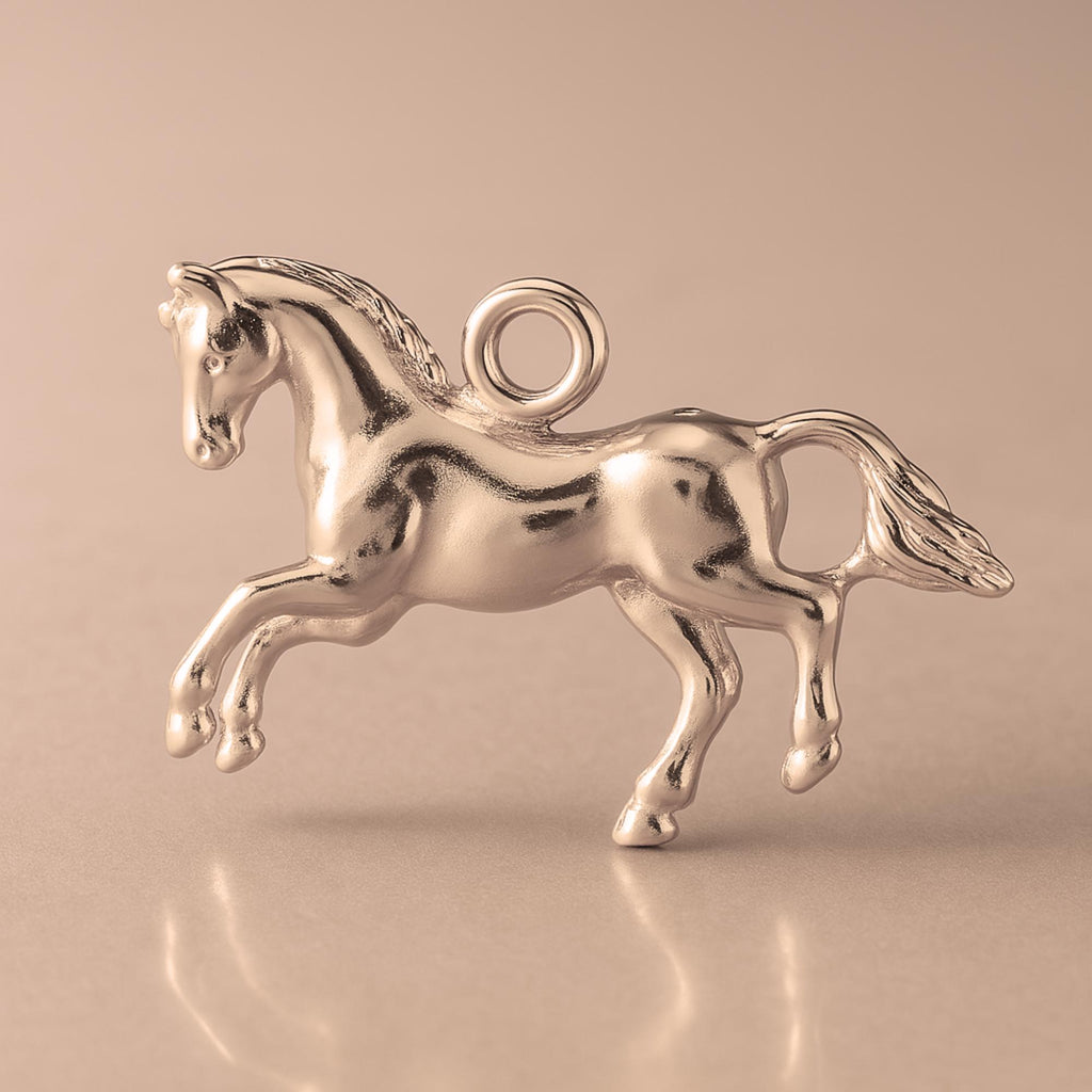 18ct Rose Gold - Leaping Horse Charm