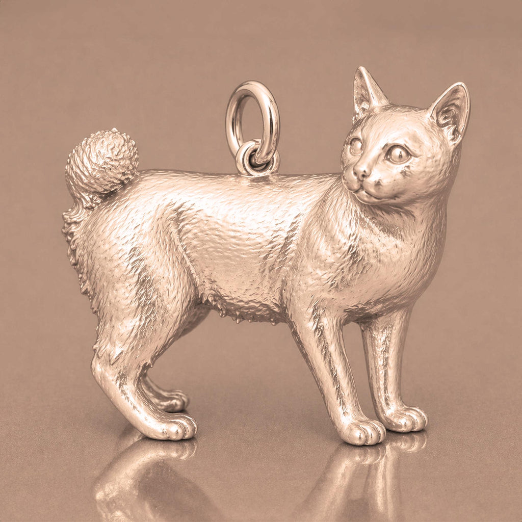 9ct Rose Gold - Japanese Bobtail Cat Charm