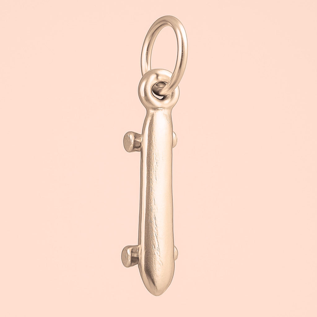 18ct Rose Gold - Longboard Skateboard Charm