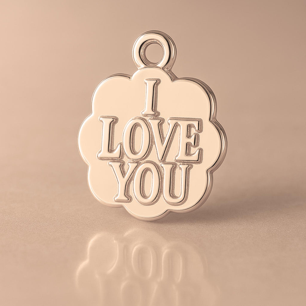 18ct Rose Gold - I Love You Clover Charm
