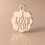 18ct Rose Gold - I Love You Clover Charm