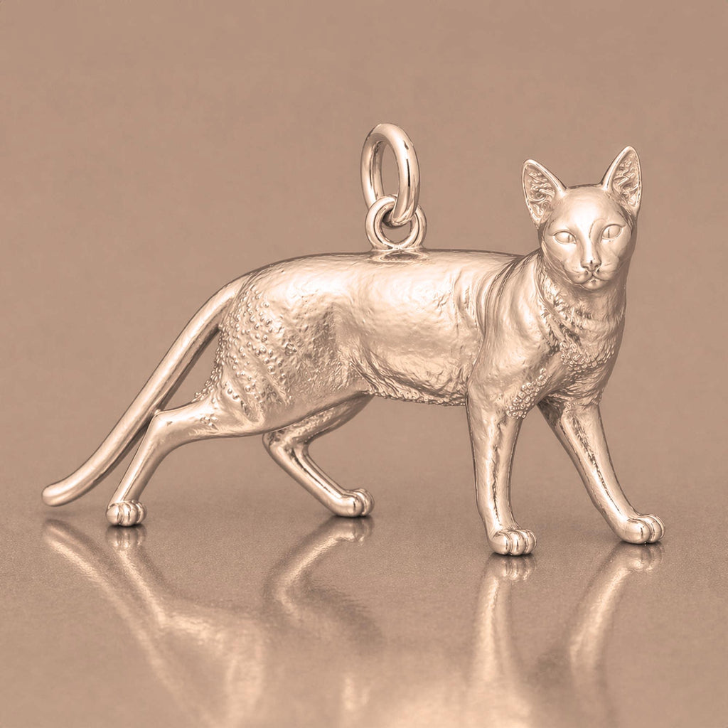 18ct Rose Gold - Egyptian Mau Cat Charm