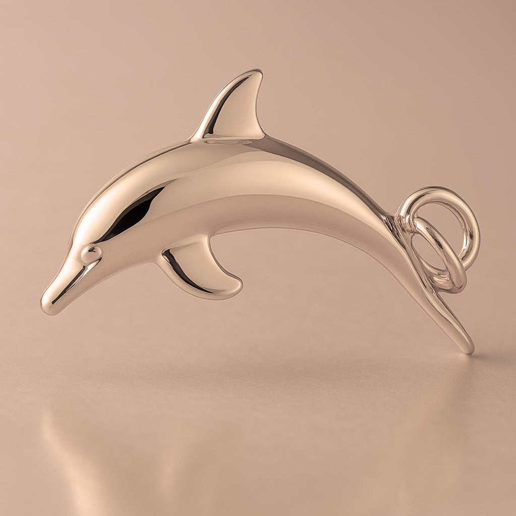 18ct Rose Gold - Diving Dolphin Charm