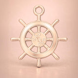 18ct Rose Gold - Nautical Wheel Compass Charm
