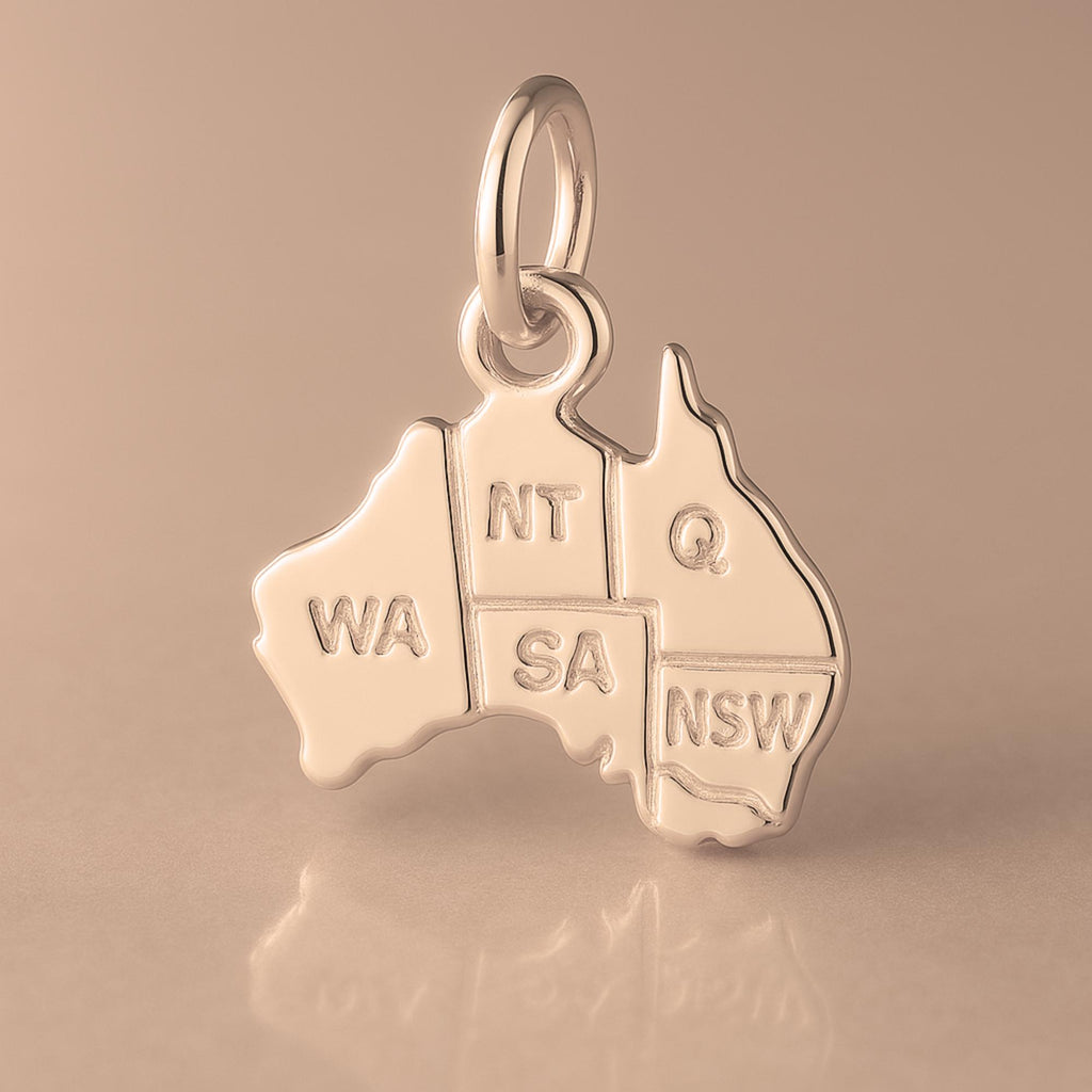 9ct Rose Gold - Australia States Charm
