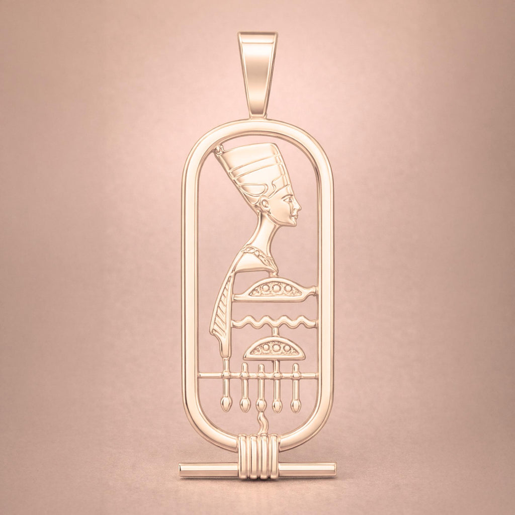 9ct Rose Gold - Nefertiti Cartouche Charm