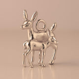18ct Rose Gold - Woodlands Deer & Fawn Charm