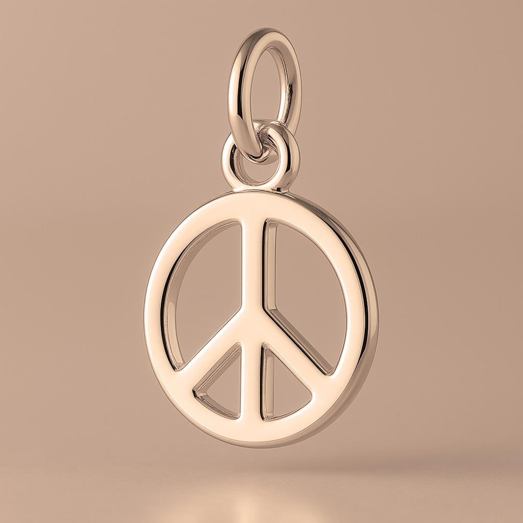 18ct Rose Gold - Classic Peace Symbol Charm