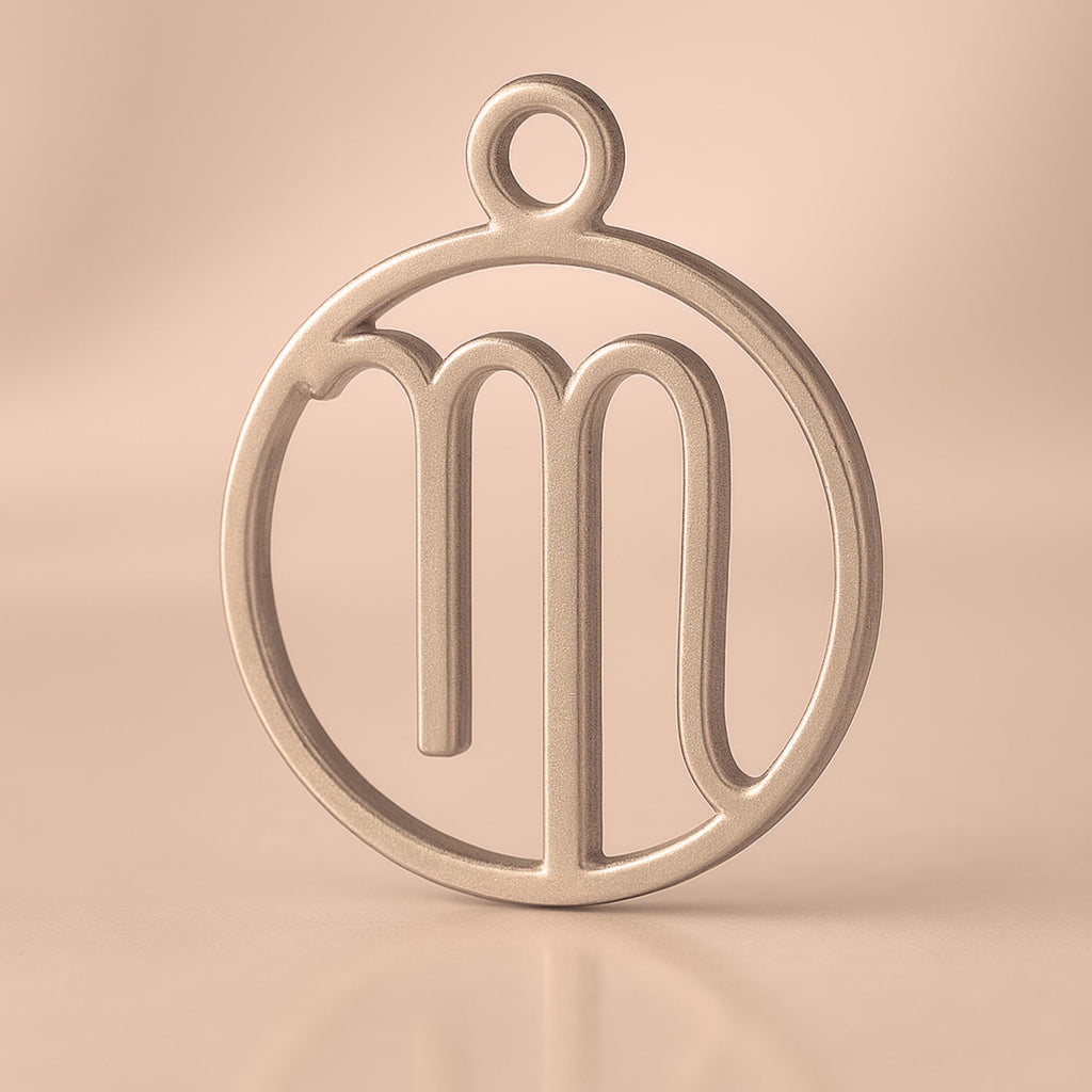18ct Rose Gold - Virgo Zodiac Round Charm