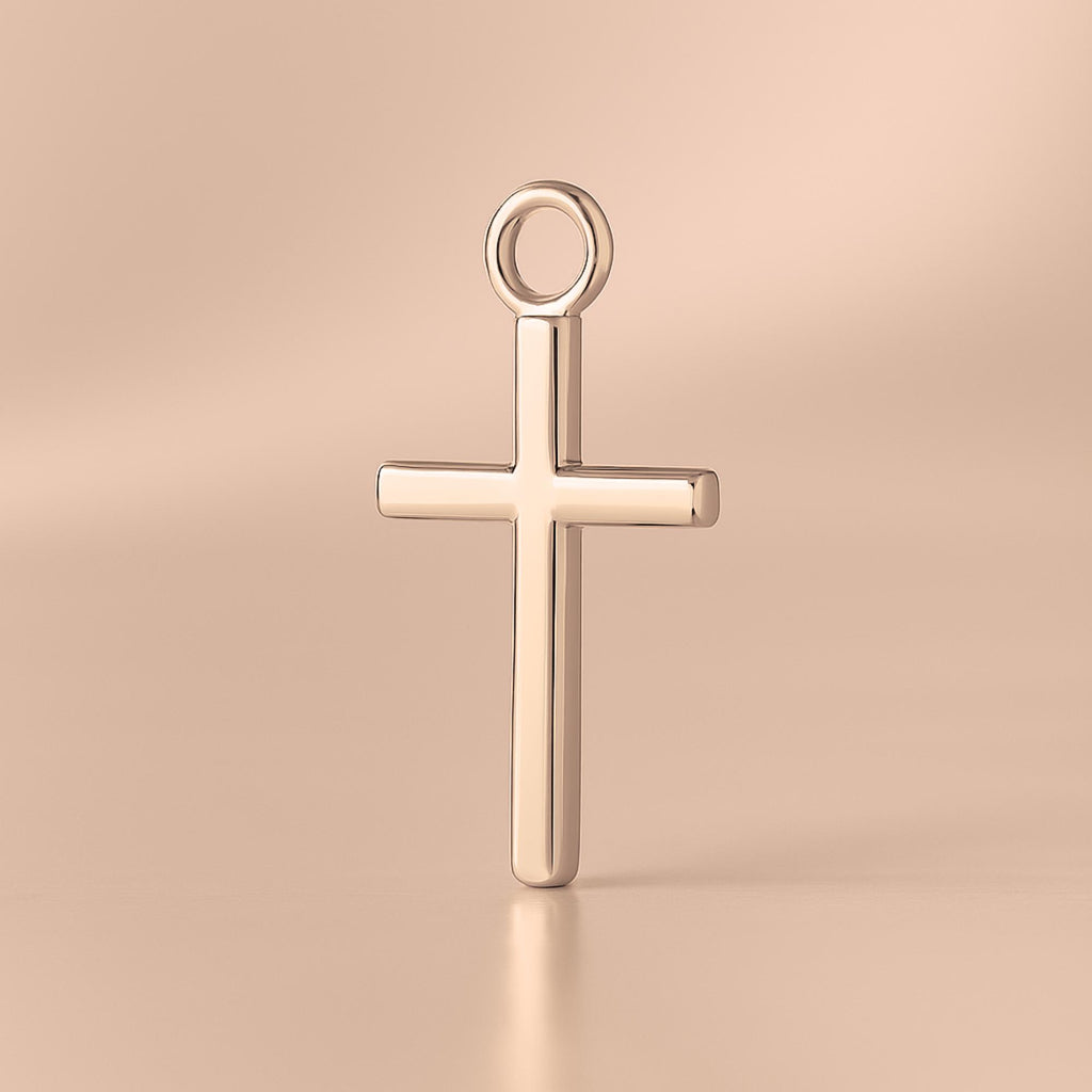 18ct Rose Gold - Mini Crucifix Charm