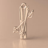 9ct Rose Gold - Classic Ski's and Poles Charm