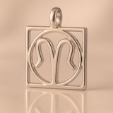 9ct Rose Gold - Scorpio Zodiac Square Charm