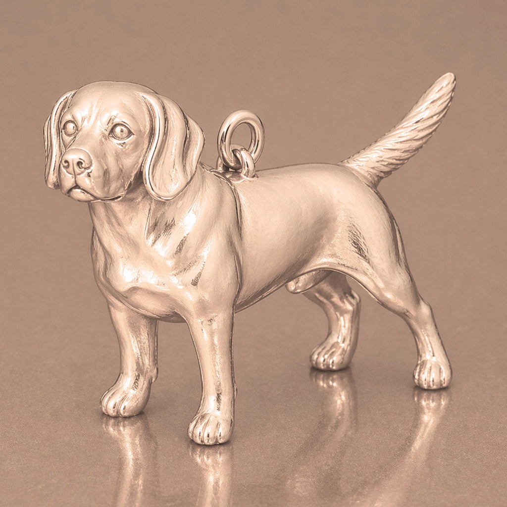 18ct Rose Gold - Beagle Dog Charm