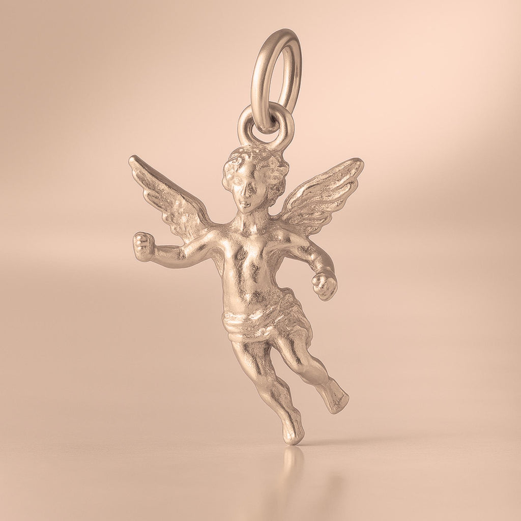 9ct Rose Gold - Flying Cherub Angel Charm