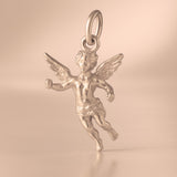 9ct Rose Gold - Flying Cherub Angel Charm