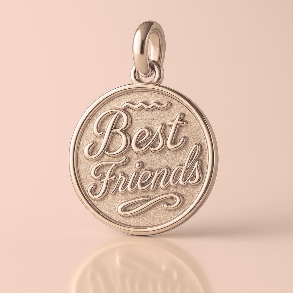 9ct Rose Gold - Ornate Best Friends Amulet Charm