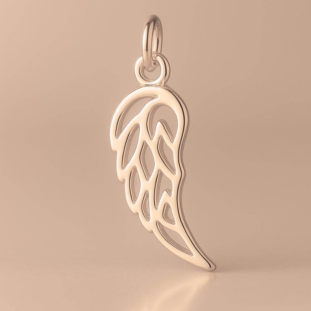 18ct Rose Gold - Filigree Wing Charm