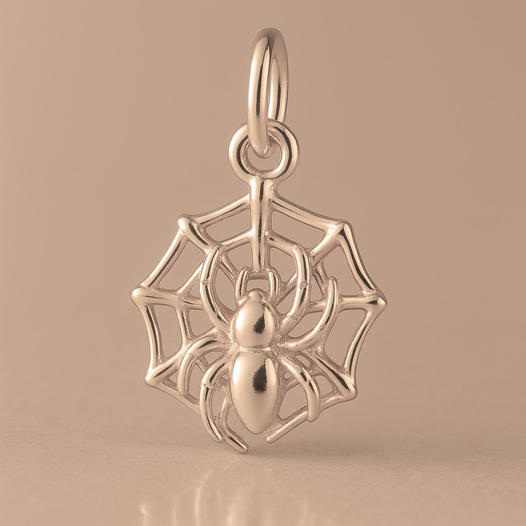 18ct Rose Gold - Spider Web Charm