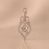 9ct Rose Gold - Floral Filigree Crest Charm