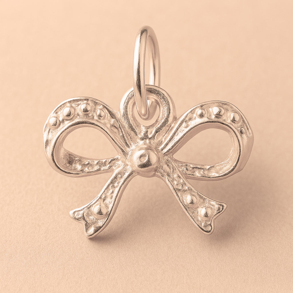 9ct Rose Gold - Sculpted Ribbon Bow Charm