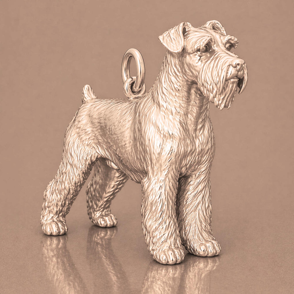 9ct Rose Gold - Miniature Schnauzer Dog Charm