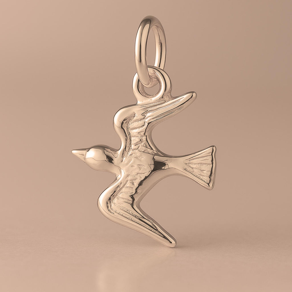 9ct Rose Gold - Flying Swallow Charm